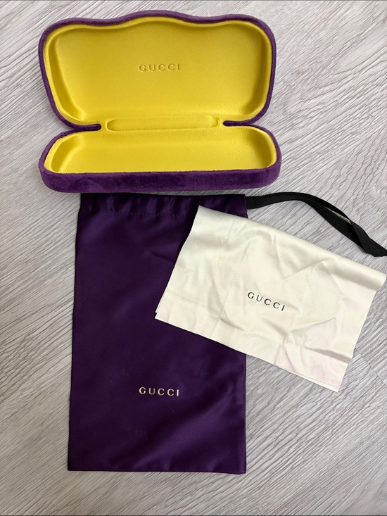 Gucci Accessories - Gucci Purple Velvet Eyewear Case with Yellow Interior
